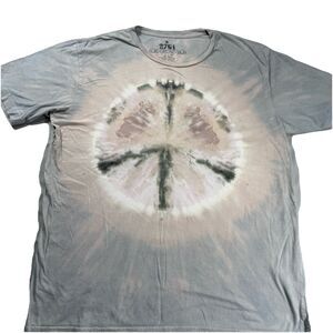 Peace Sign Mens Tan Graphic t-Shirt Tye Dye Sz XL 2761 Brown Tans